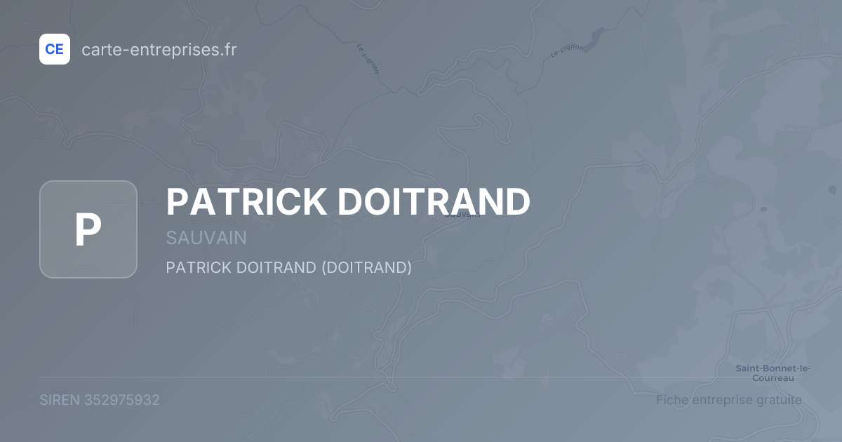 PATRICK DOITRAND — 352975932 — fiche entreprise