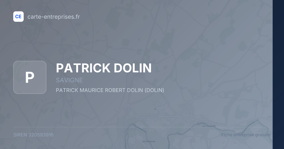 PATRICK DOLIN — 320593916 — fiche entreprise