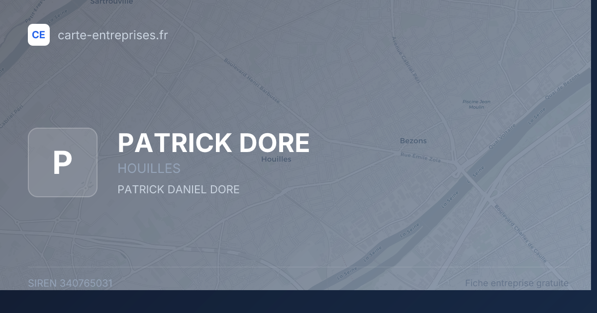 PATRICK DORE — 340765031 — fiche entreprise