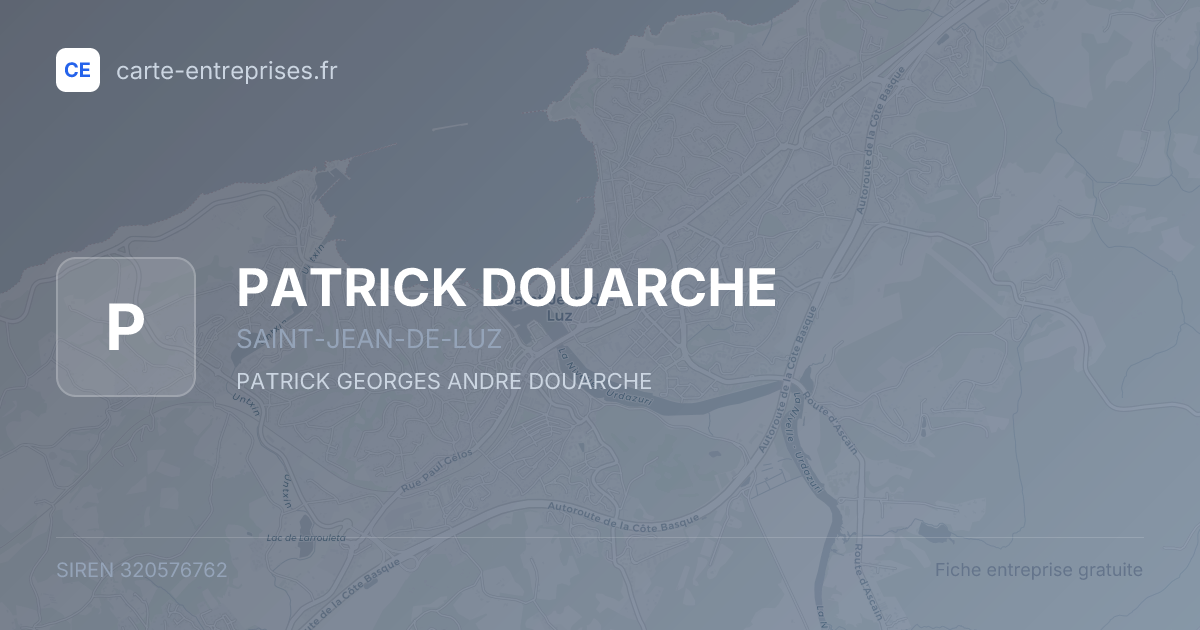 PATRICK DOUARCHE — 320576762 — fiche entreprise