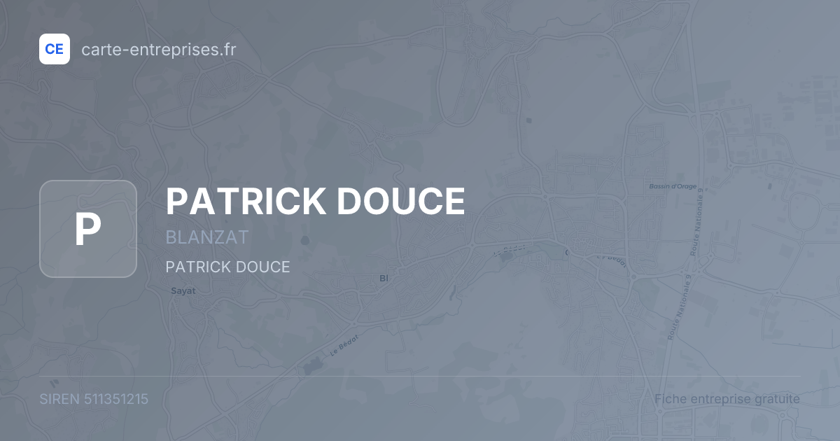 PATRICK DOUCE — 511351215 — fiche entreprise