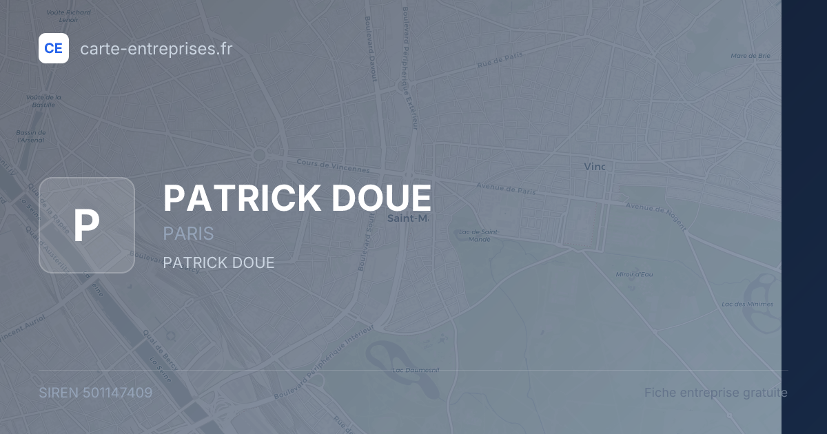 PATRICK DOUE — 501147409 — fiche entreprise