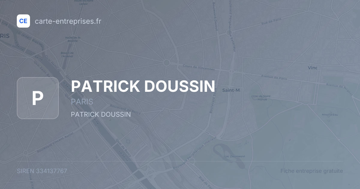 PATRICK DOUSSIN — 334137767 — fiche entreprise