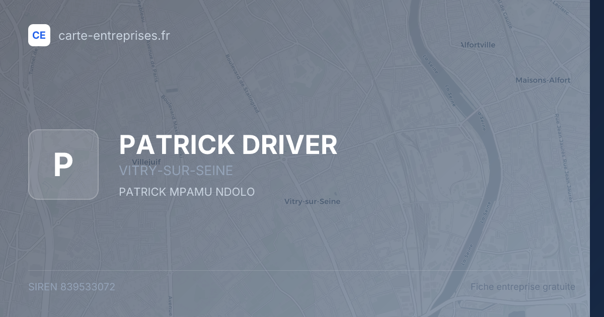 PATRICK DRIVER — 839533072 — fiche entreprise
