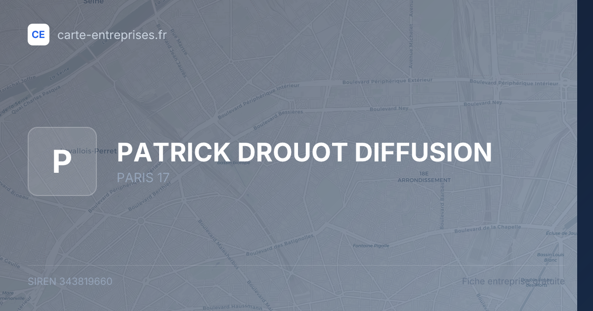 PATRICK DROUOT DIFFUSION — 343819660 — fiche entreprise