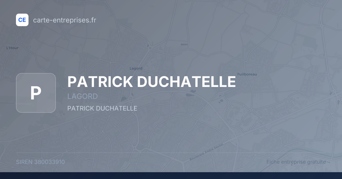 PATRICK DUCHATELLE — 380033910 — fiche entreprise