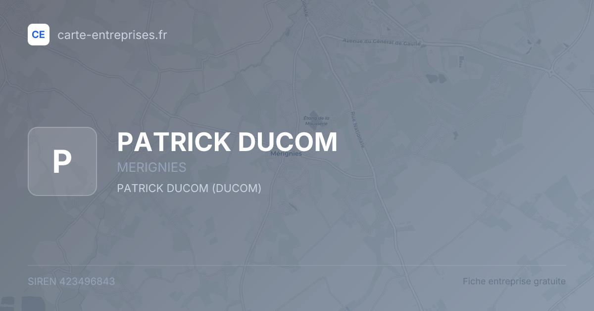 PATRICK DUCOM — 423496843 — fiche entreprise