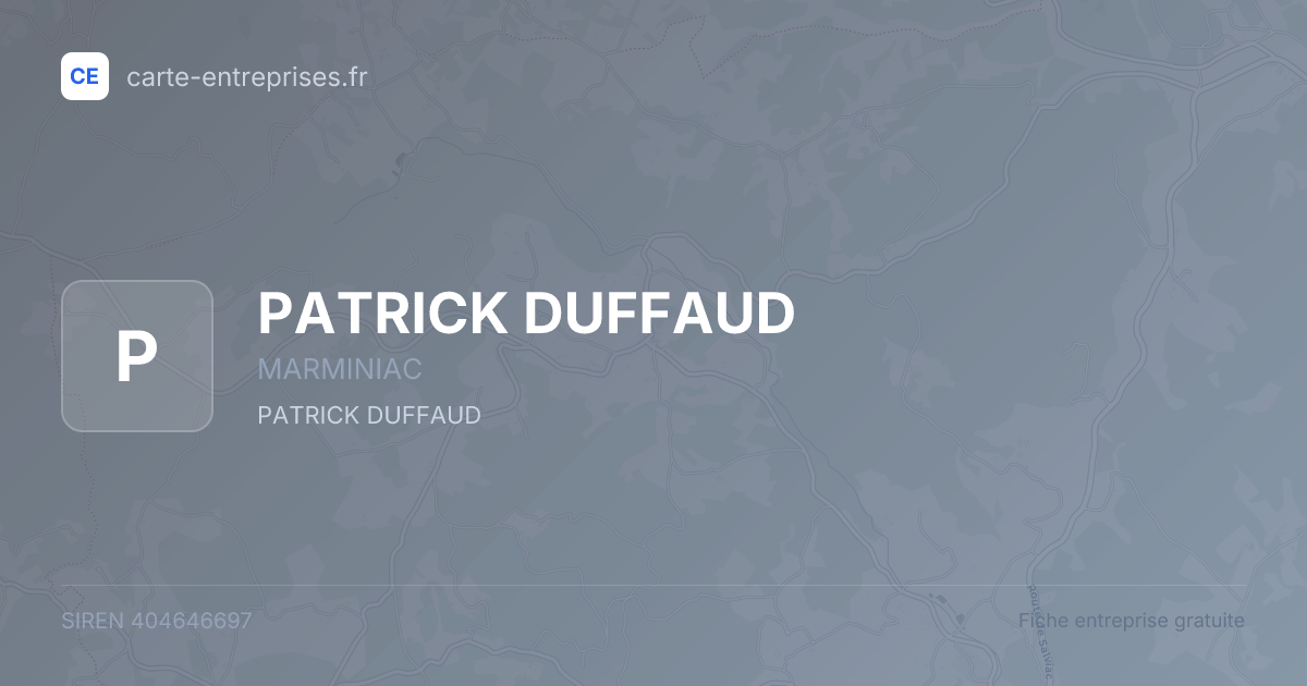 PATRICK DUFFAUD — 404646697 — fiche entreprise