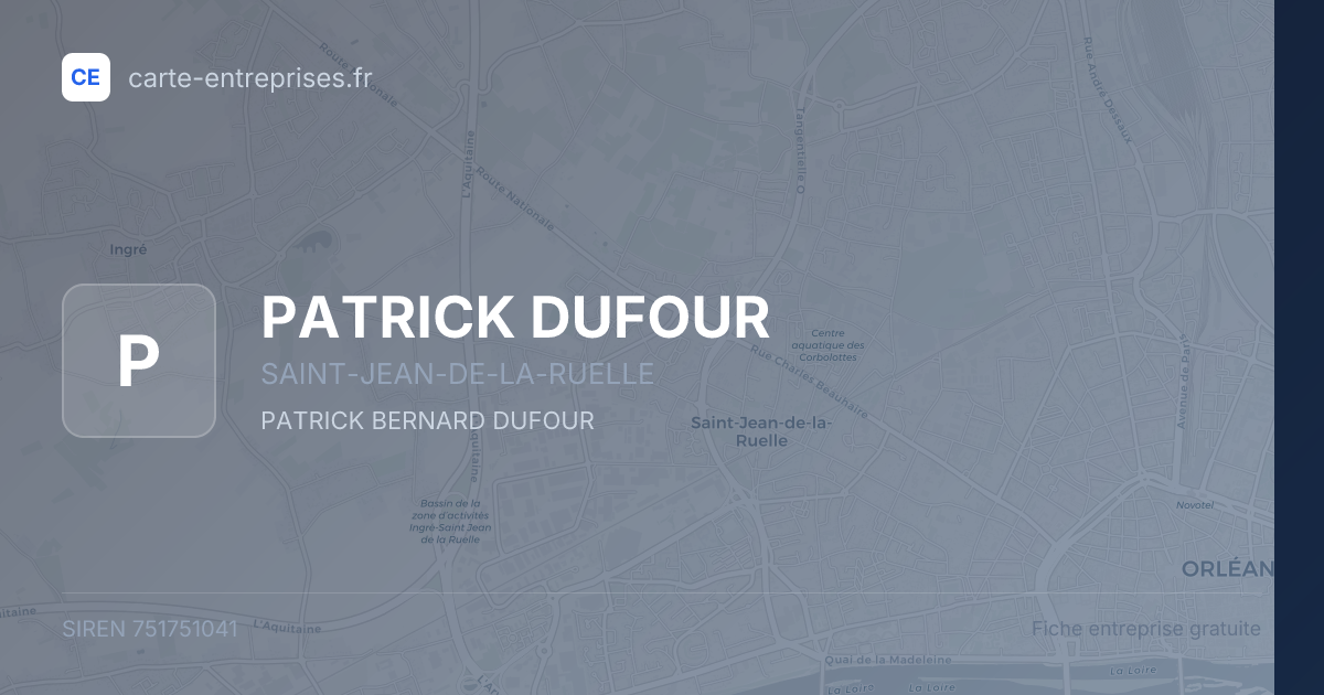 PATRICK DUFOUR — 751751041 — fiche entreprise