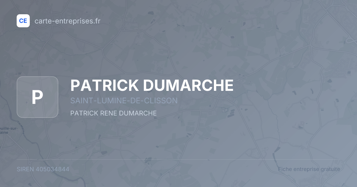 PATRICK DUMARCHE — 405034844 — fiche entreprise