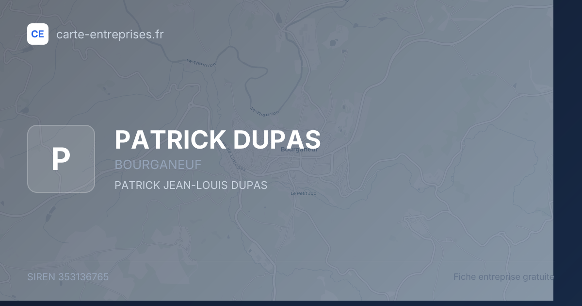 PATRICK DUPAS — 353136765 — fiche entreprise