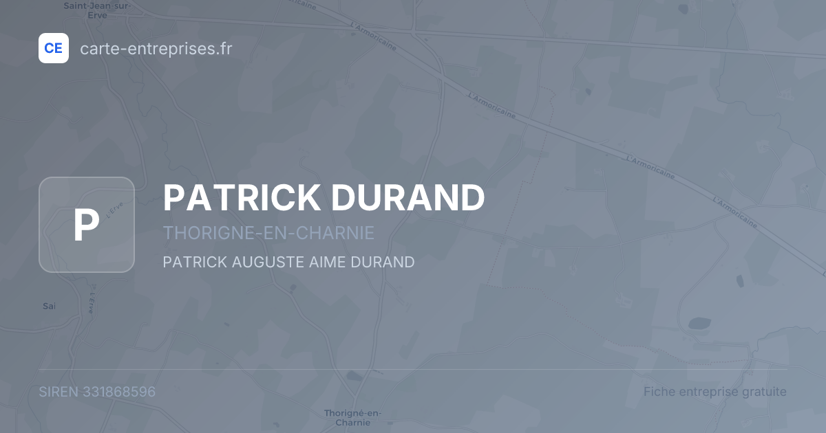 PATRICK DURAND — 331868596 — fiche entreprise