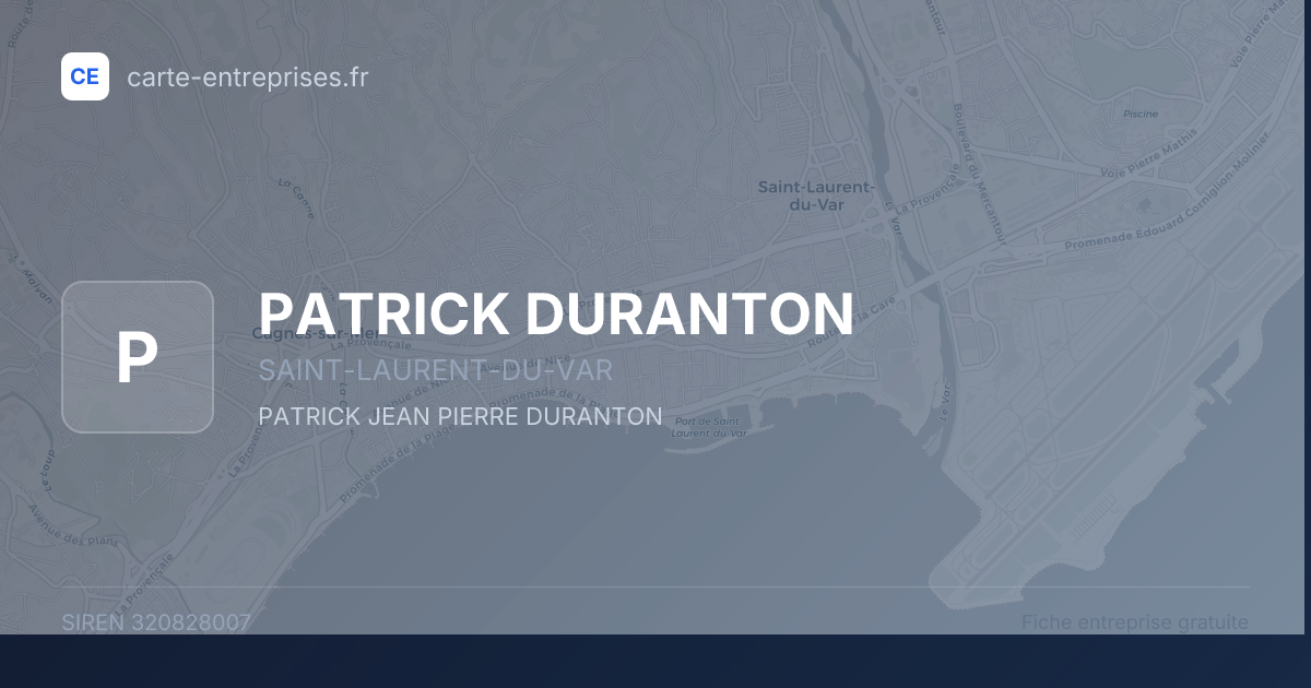 PATRICK DURANTON — 320828007 — fiche entreprise