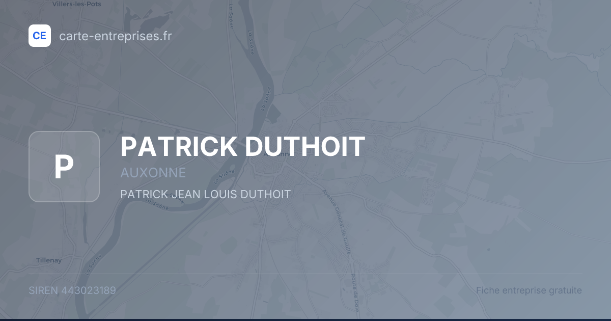 PATRICK DUTHOIT — 443023189 — fiche entreprise