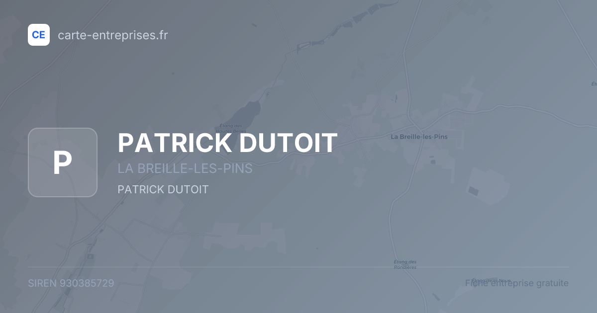 PATRICK DUTOIT — 930385729 — fiche entreprise