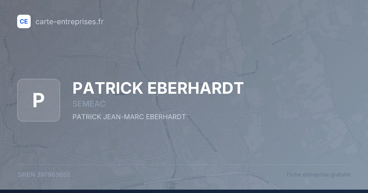 PATRICK EBERHARDT — 397963653 — fiche entreprise