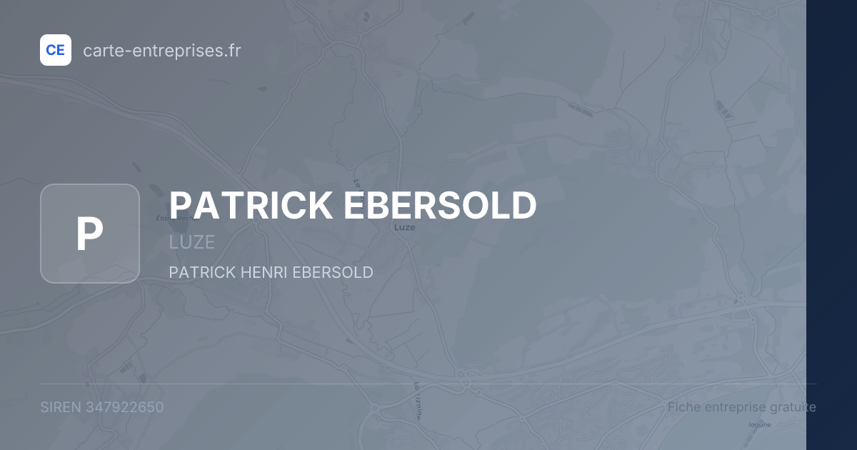 PATRICK EBERSOLD — 347922650 — fiche entreprise