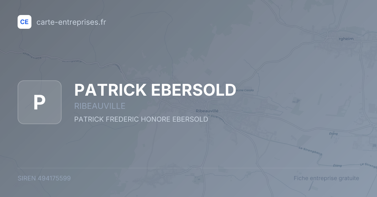 PATRICK EBERSOLD — 494175599 — fiche entreprise