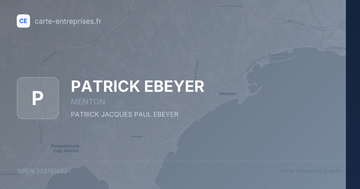 PATRICK EBEYER — 332761832 — fiche entreprise