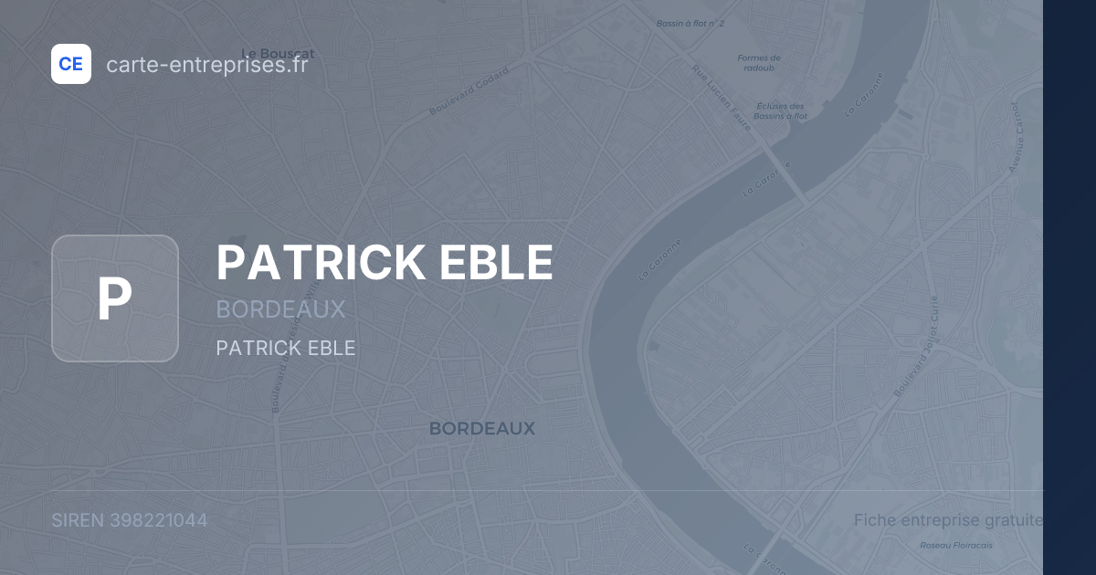 PATRICK EBLE — 398221044 — fiche entreprise