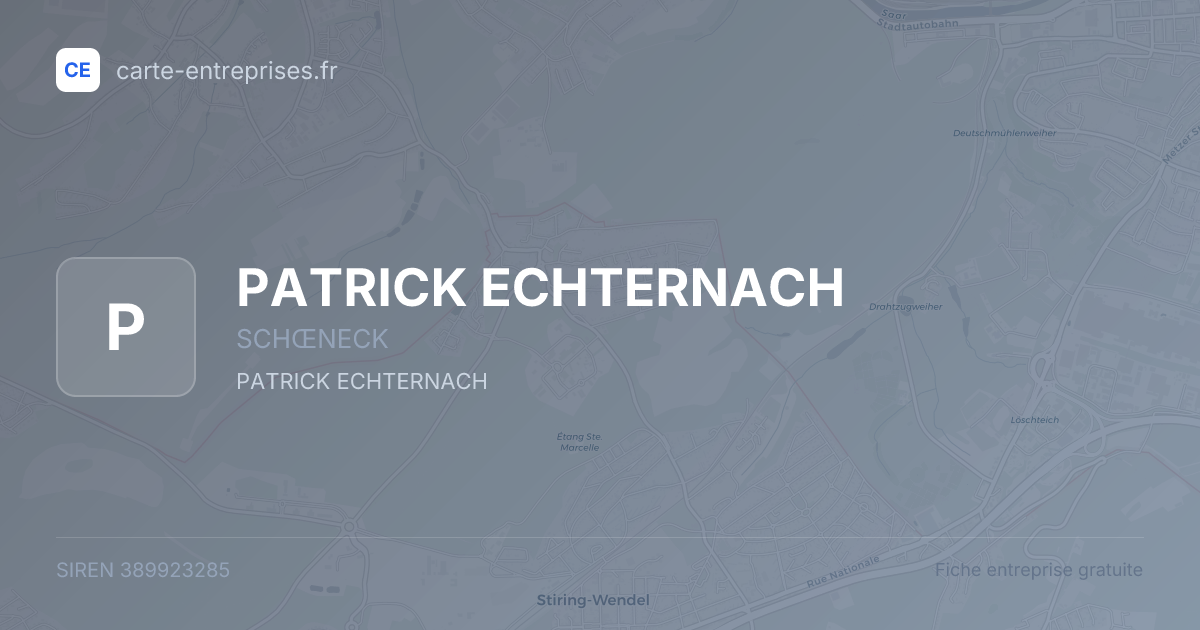 PATRICK ECHTERNACH — 389923285 — fiche entreprise