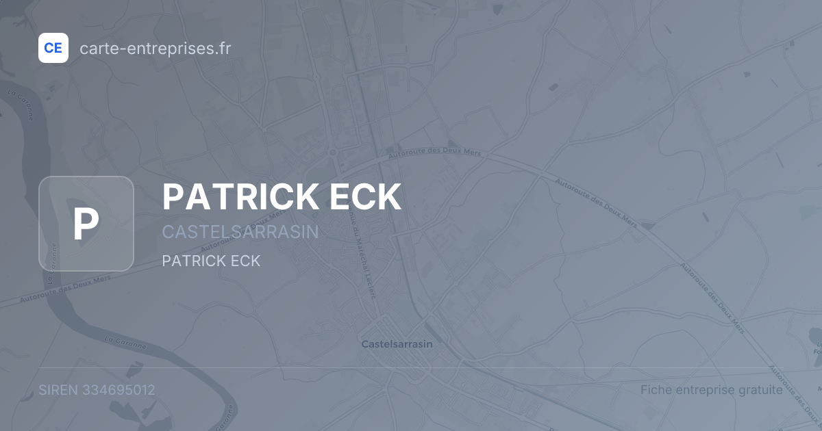 PATRICK ECK — 334695012 — fiche entreprise
