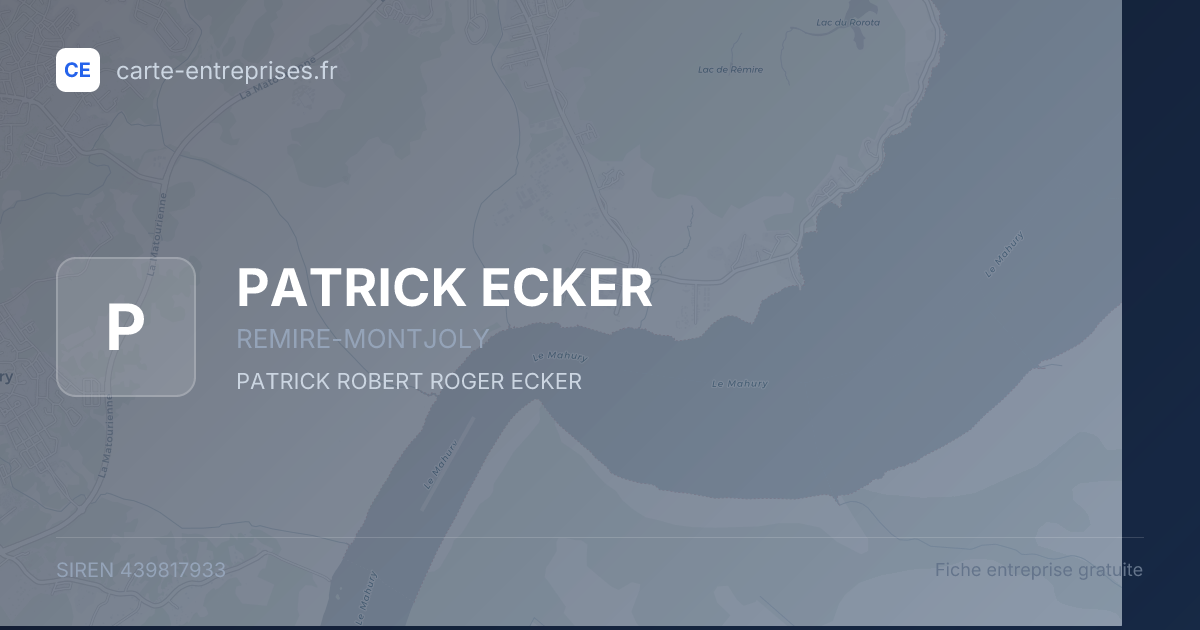 PATRICK ECKER — 439817933 — fiche entreprise