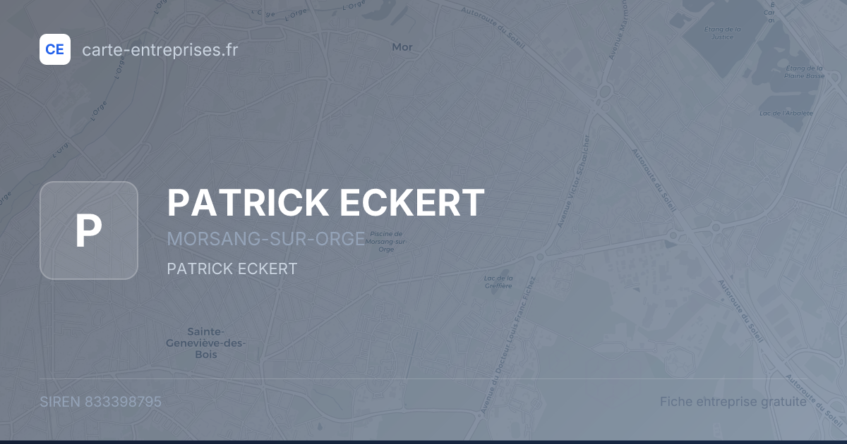 PATRICK ECKERT — 833398795 — fiche entreprise