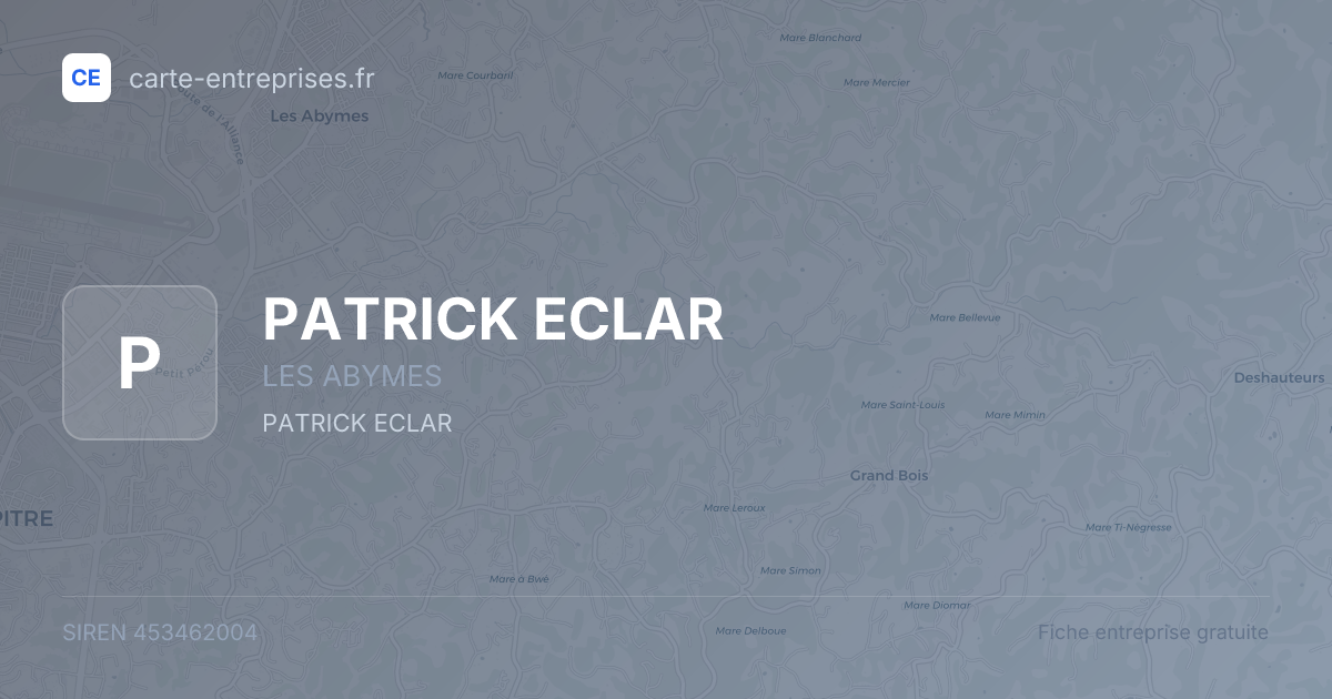 PATRICK ECLAR — 453462004 — fiche entreprise