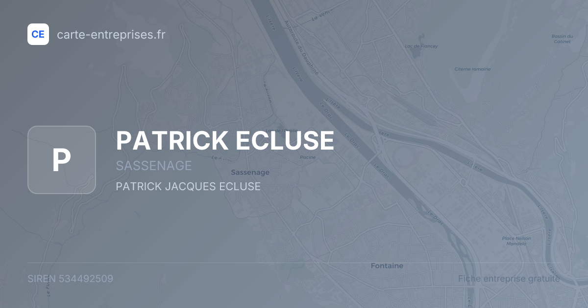 PATRICK ECLUSE — 534492509 — fiche entreprise