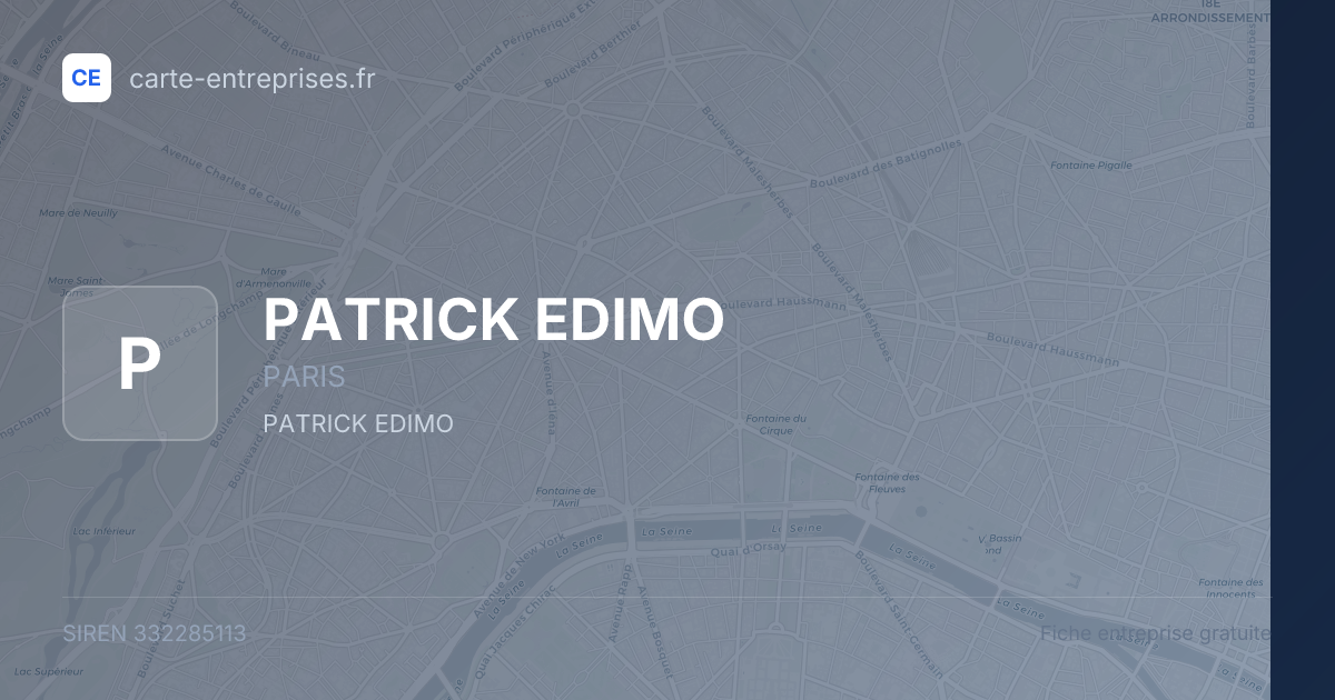 PATRICK EDIMO — 332285113 — fiche entreprise