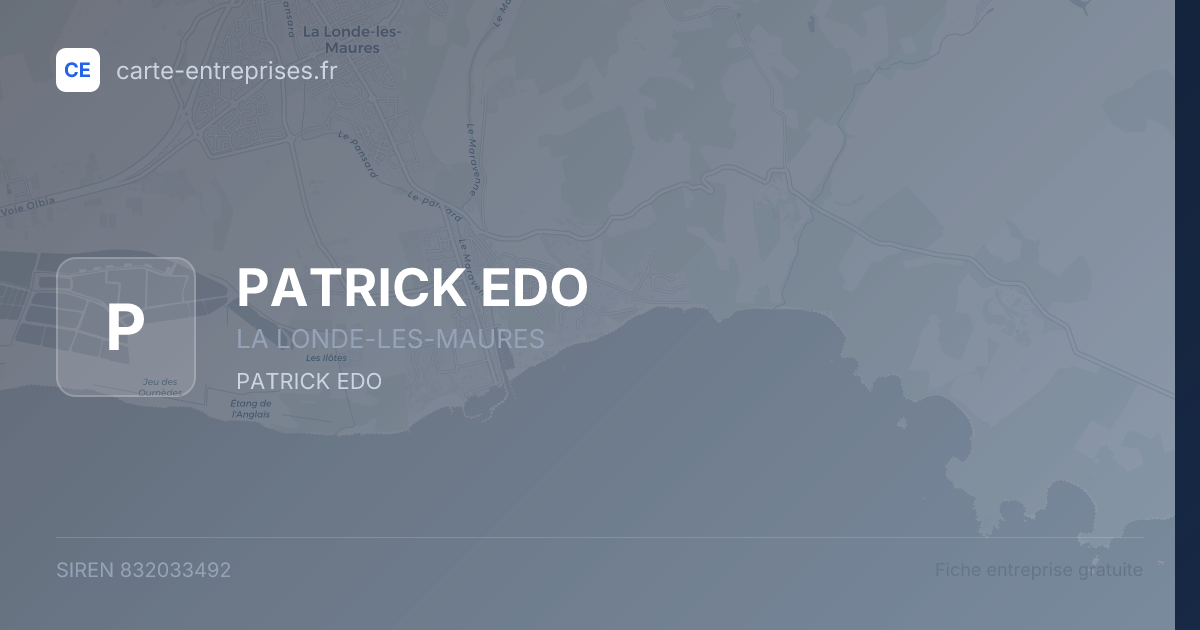 PATRICK EDO — 832033492 — fiche entreprise