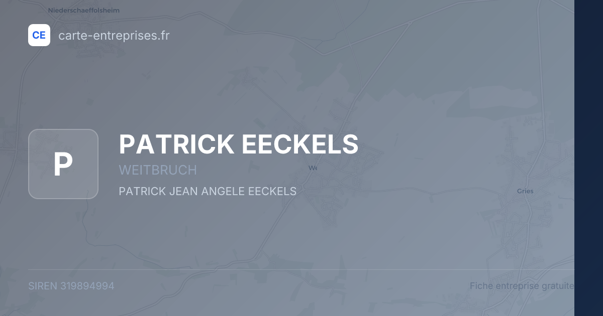 PATRICK EECKELS — 319894994 — fiche entreprise