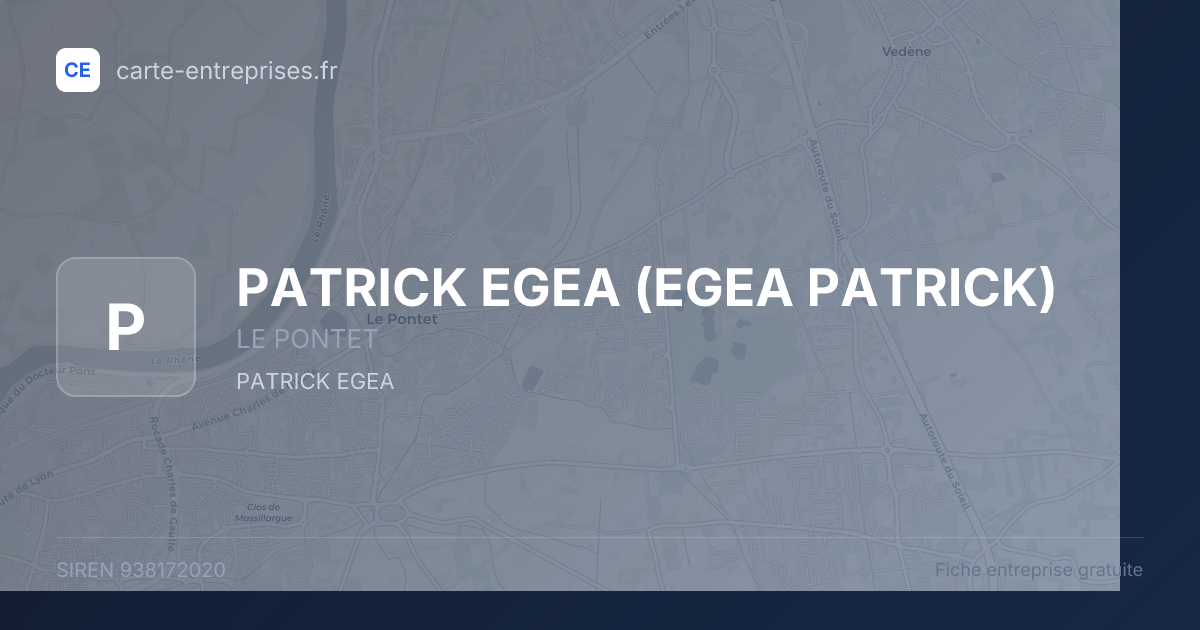 PATRICK EGEA (EGEA PATRICK) — 938172020 — fiche entreprise