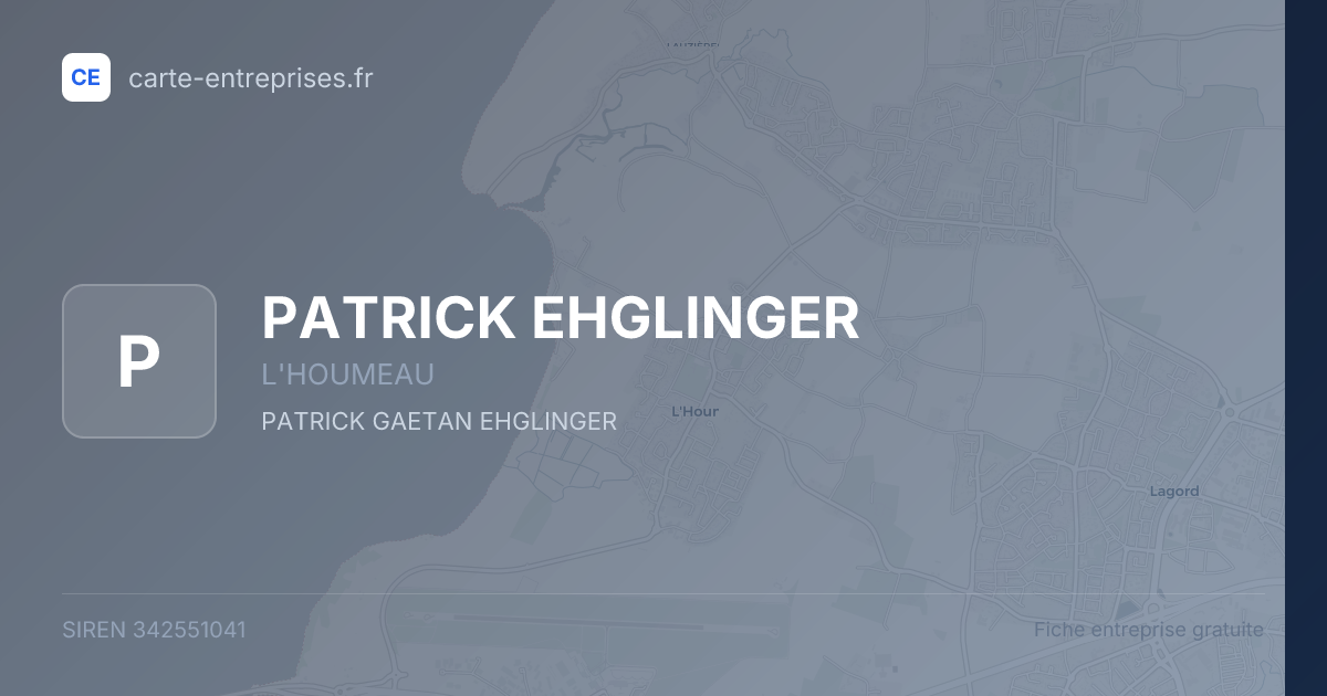 PATRICK EHGLINGER — 342551041 — fiche entreprise