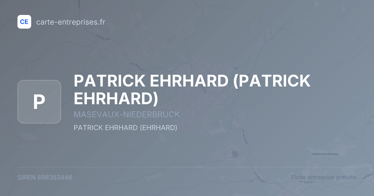PATRICK EHRHARD — 898353446 — fiche entreprise