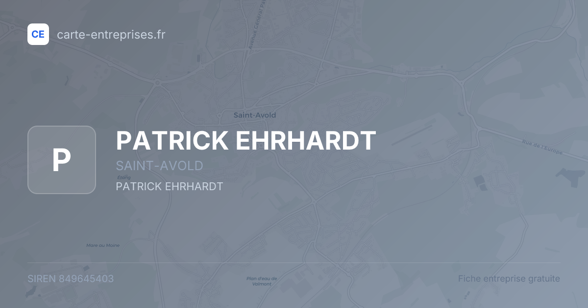 PATRICK EHRHARDT — 849645403 — fiche entreprise