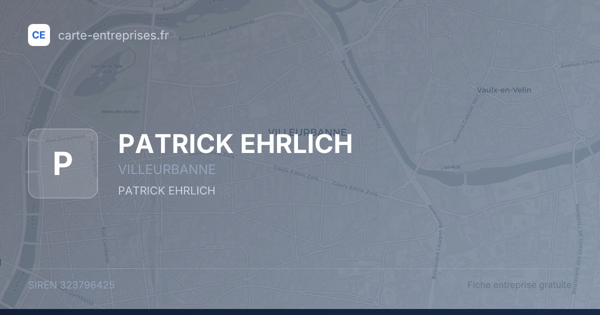 PATRICK EHRLICH — 323796425 — fiche entreprise