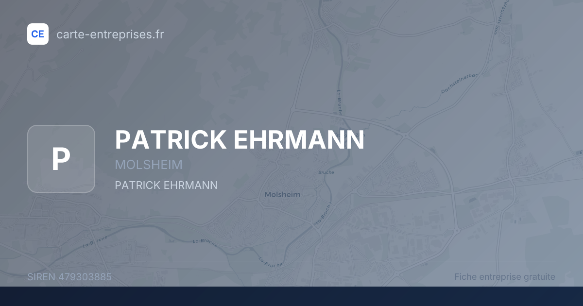 PATRICK EHRMANN — 479303885 — fiche entreprise