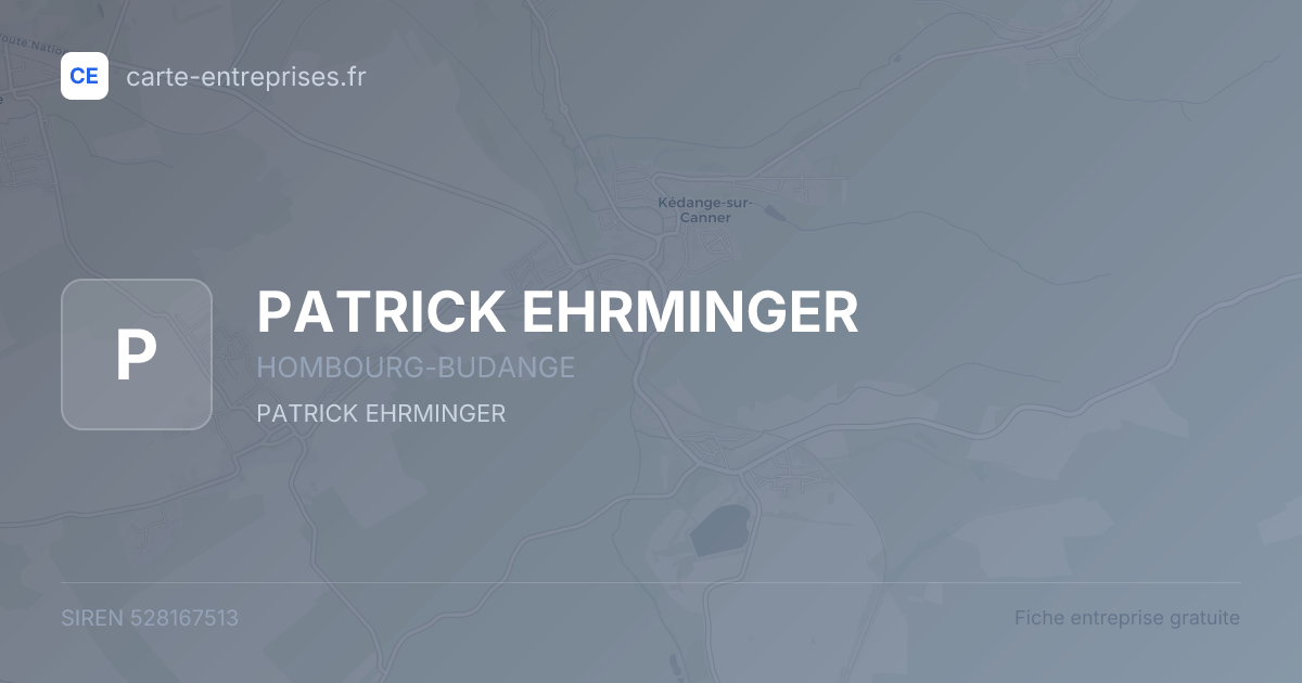 PATRICK EHRMINGER — 528167513 — fiche entreprise