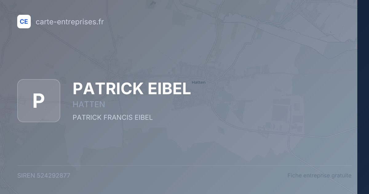 PATRICK EIBEL — 524292877 — fiche entreprise