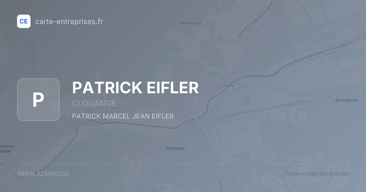 PATRICK EIFLER — 325418200 — fiche entreprise