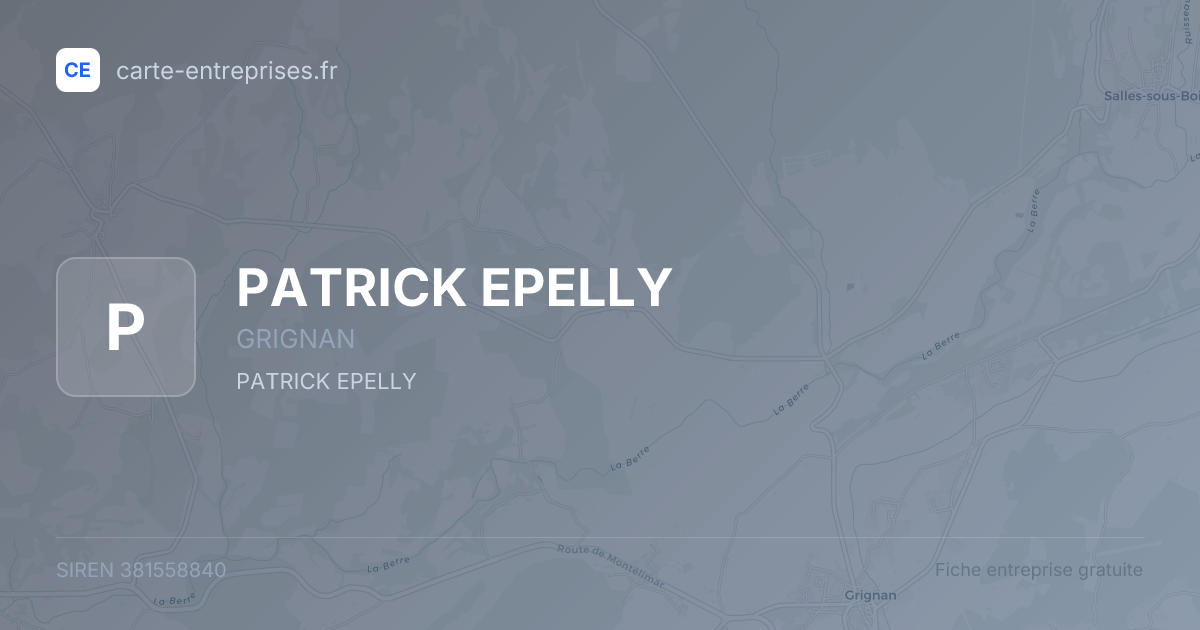 PATRICK EPELLY — 381558840 — fiche entreprise