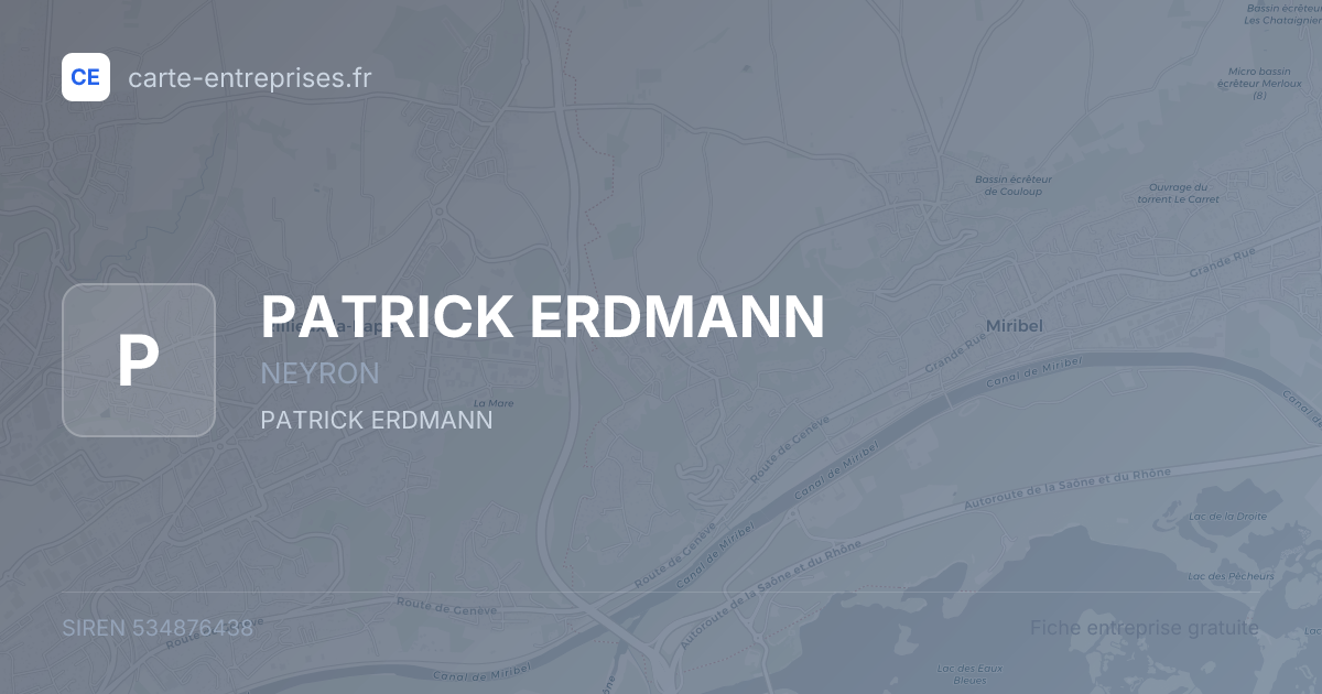 PATRICK ERDMANN — 534876438 — fiche entreprise