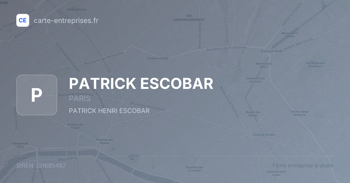 PATRICK ESCOBAR — 331685487 — fiche entreprise