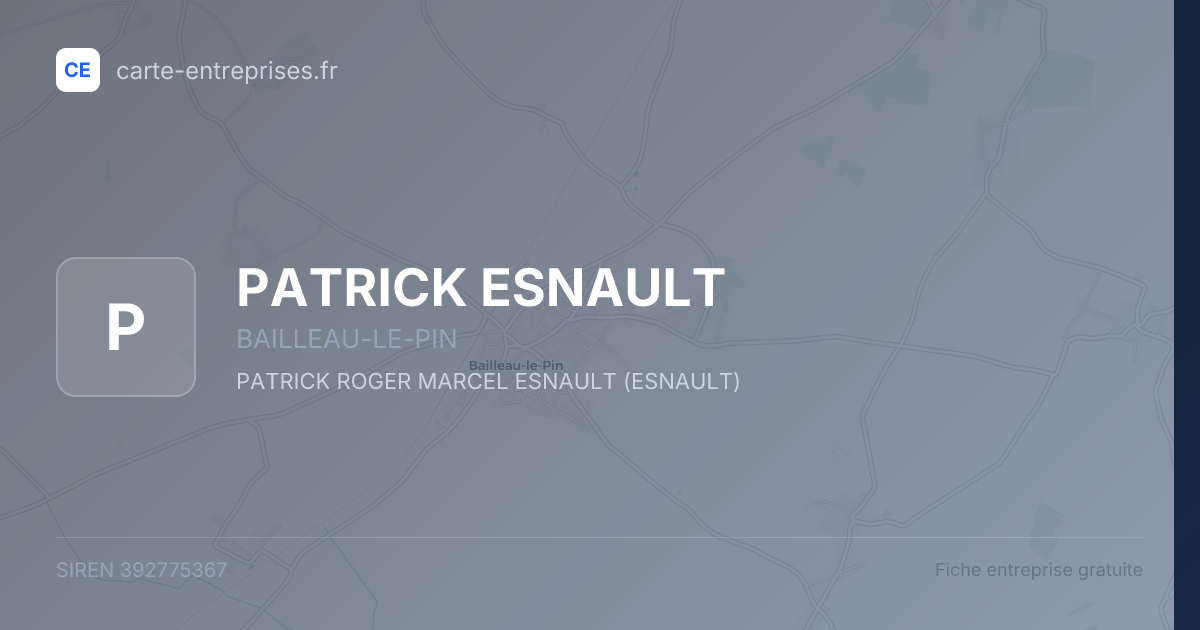 PATRICK ESNAULT — 392775367 — fiche entreprise