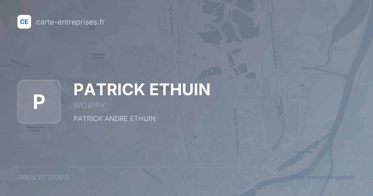 PATRICK ETHUIN — 317250918 — fiche entreprise