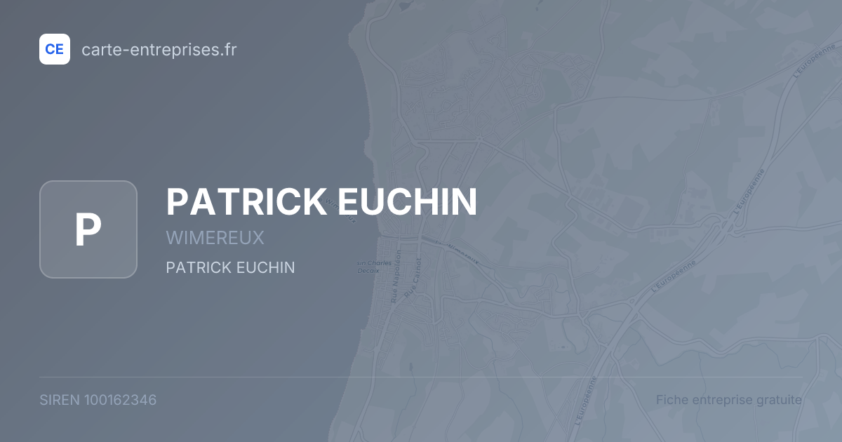 PATRICK EUCHIN — 100162346 — fiche entreprise