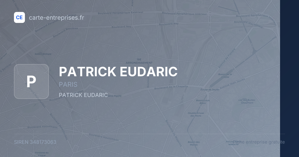 PATRICK EUDARIC — 348173063 — fiche entreprise