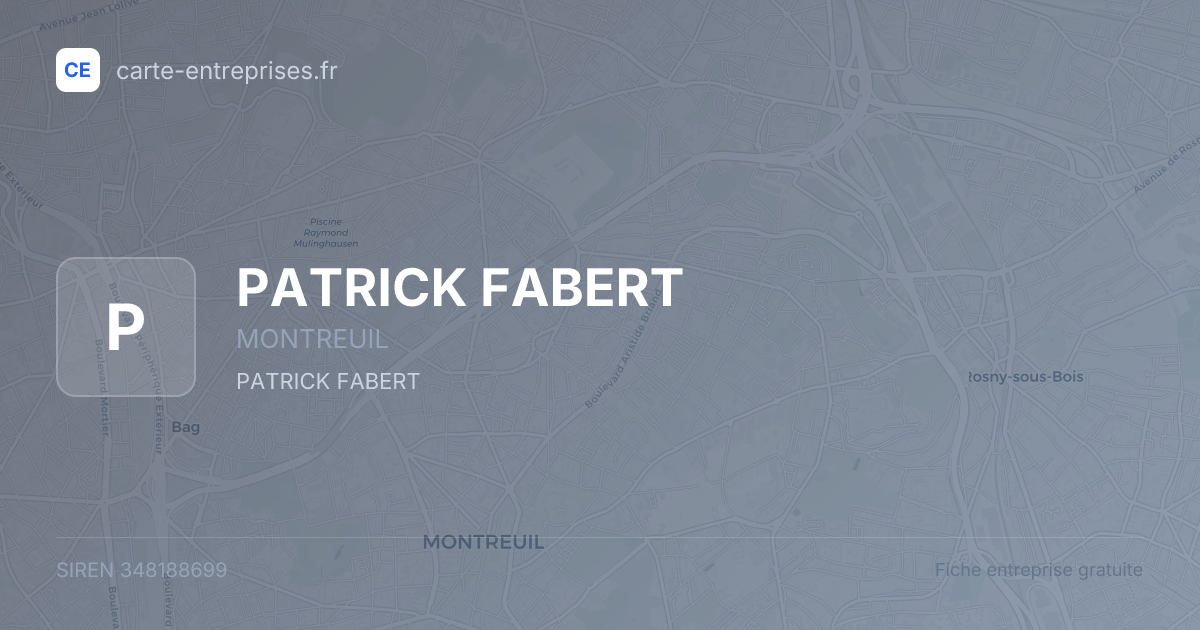 PATRICK FABERT — 348188699 — fiche entreprise